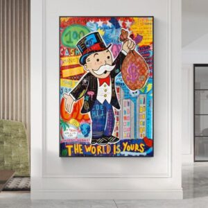 The World Is Yours Monopoly Graffiti Canvas Art - Image 2