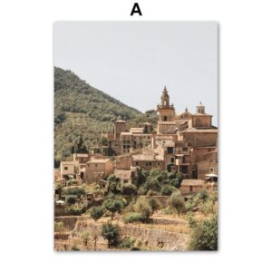 Vintage European Village Architecture Canvas Art - Image 5