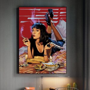 Vintage Smoking Lady Canvas Art - Image 2