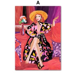 Vintage Tropical Girl Portrait Canvas Art - Image 5