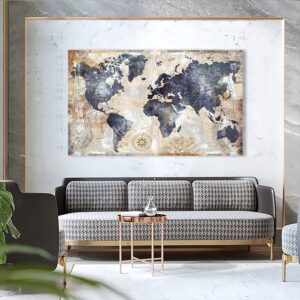 Vintage World Map Canvas Art - Image 5