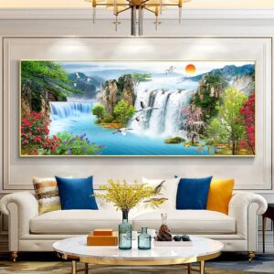 Waterfall Landscape Painting Canvas Art - Image 2