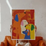 Vibrant Colorful Dog Quartet Wall Art Print
