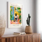 Black Cat In Toilet Tropical Decor Henri Matisse Style Wall Art Print