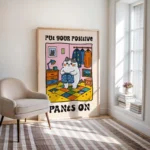 Positive Cat Poster Wall Art Print