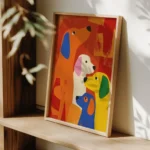 Vibrant Colorful Dog Quartet Wall Art Print