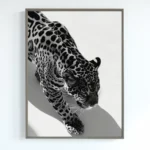 Black and White Leopard Roar Wall Art Print