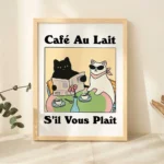 Wash Your Little Paws Bathroom Black Cat Wall Art Canvas Print