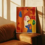 Vibrant Colorful Dog Quartet Wall Art Print