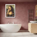 Funny Mona Lisa Bad Smell Bathroom Wall Art Print