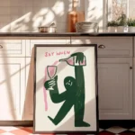 Say When Cozy Wine Toast Abstract Wall Art Print