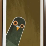 Playful Geometric Pigeon Wall Art Print