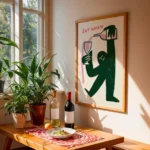 Say When Cozy Wine Toast Abstract Wall Art Print