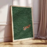 Vintage Ukiyo-e Style Japanese Tiger Swimming Wall Art Print