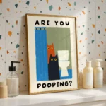 Are You Pooping Cat Wall Art Canvas Print