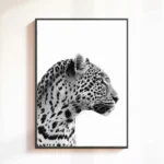 Black and White Leopard Roar Wall Art Print