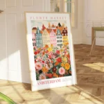 European Flower Market Poster Wall Art Print