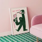 Say When Cozy Wine Toast Abstract Wall Art Print