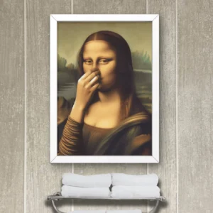 Funny Mona Lisa Bad Smell Bathroom Wall Art Print