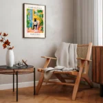 Black Cat In Toilet Tropical Decor Henri Matisse Style Wall Art Print