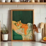 Emerald Green Tiger Wall Art Print