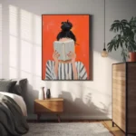 Woman Reading Book Wall Art Print