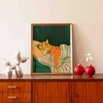 Emerald Green Tiger Wall Art Print