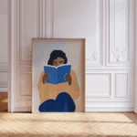 Woman Reading Book Wall Art Print