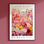 European Flower Market Poster Wall Art Print