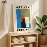 Are You Pooping Cat Wall Art Canvas Print