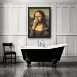 Funny Mona Lisa Bad Smell Bathroom Wall Art Print