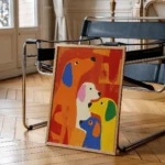 Vibrant Colorful Dog Quartet Wall Art Print