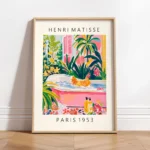 Black Cat In Toilet Tropical Decor Henri Matisse Style Wall Art Print