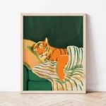 Emerald Green Tiger Wall Art Print