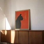 Black Cat Smoking a Cigarette Vintage Poster Wall Art Print