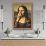 Funny Mona Lisa Bad Smell Bathroom Wall Art Print