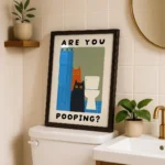 Are You Pooping Cat Wall Art Canvas Print