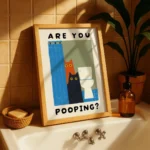 Are You Pooping Cat Wall Art Canvas Print