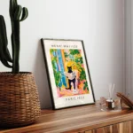 Black Cat In Toilet Tropical Decor Henri Matisse Style Wall Art Print