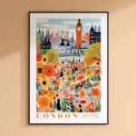 European Flower Market Poster Wall Art Print
