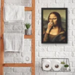 Funny Mona Lisa Bad Smell Bathroom Wall Art Print