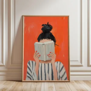 Woman Reading Book Wall Art Print
