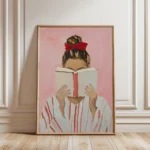 Woman Reading Book Wall Art Print