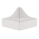 White Dune sofa armless module, angled view showing peaked twin-panel back seam