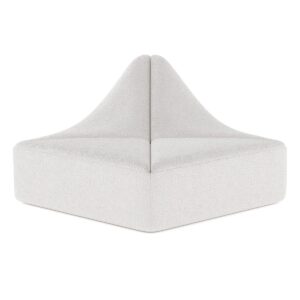 White Dune sofa armless module, angled view showing peaked twin-panel back seam