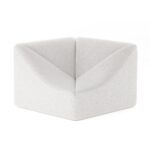 White Dune sofa corner module, angled view of square seat with wide triangular back peak